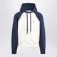 Ami Paris Ami De Coeur Hoodie In Cream/Blue