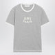 Ami Paris Grey/Cream Cotton Tshirt With Logo Appliqué