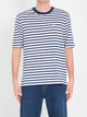 Ami Paris Blue/White Striped Ami De Coeur Tshirt By