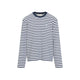 Ami Paris White And Blue Mariniere Cotton T-Shirt