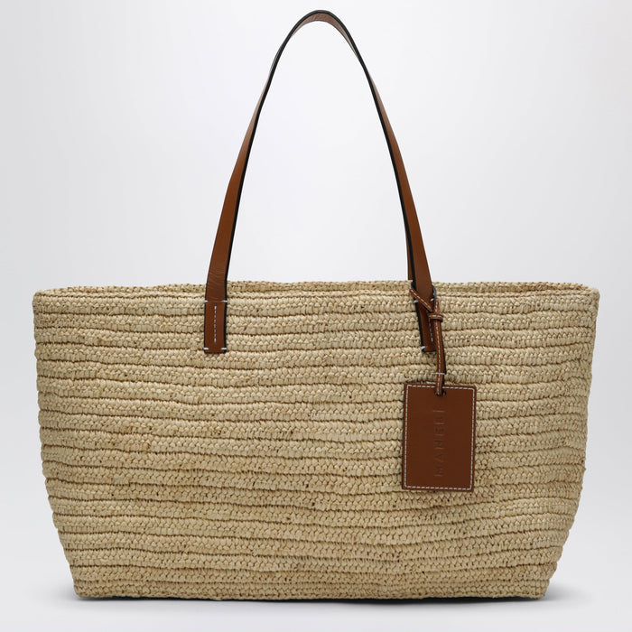 Manebí Raffia And Leather Shoulder Bag