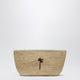 Manebi Raffia Clutch With Logo Embroidery
