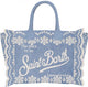 Mc2 Saint Barth Blue Denim Floral Ruffled Bag