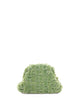 Maria La Rosa Maria La Rosa Velvet Mini Game Clutch Bag In Green Woven Velvet