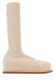 Amina Muaddi Sand Fabric Veneda Boots