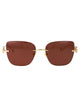 Valentino Garavani Gold Gold Brown Metal Sunglasses