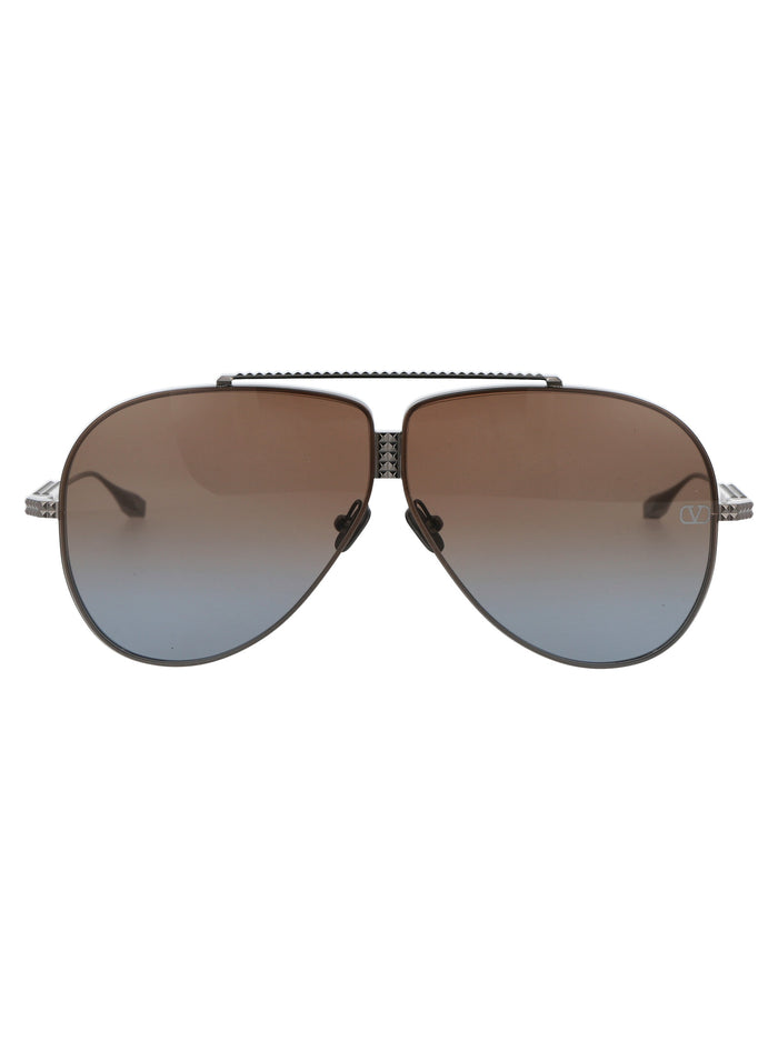 Valentino Garavani Blak Rhodium Titanium Sunglasses