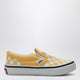 Vans White/Yellow Slip-On Sneakers With Check Pattern