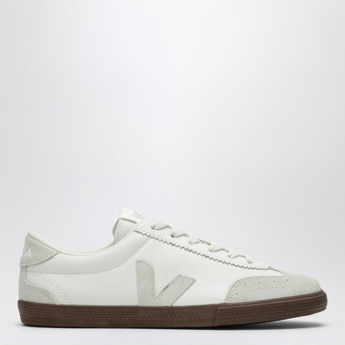 Veja Volley Sneakers In White Leather And Light Beige Suede
