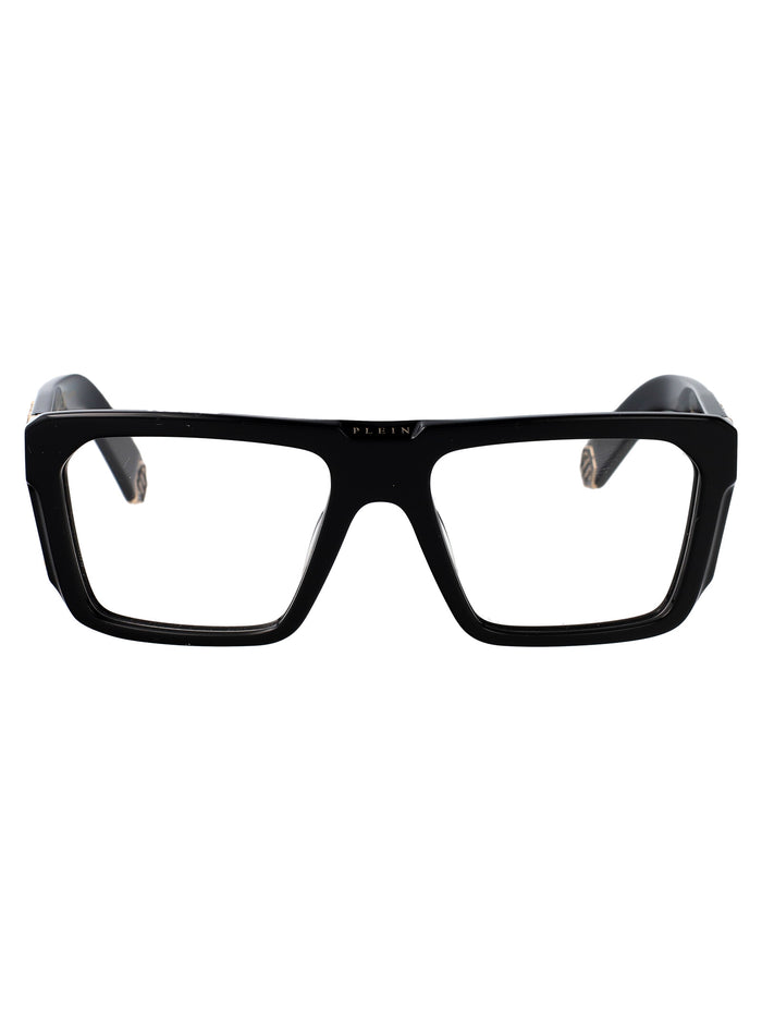 Philipp Plein Black Acetate+Metal Glasses