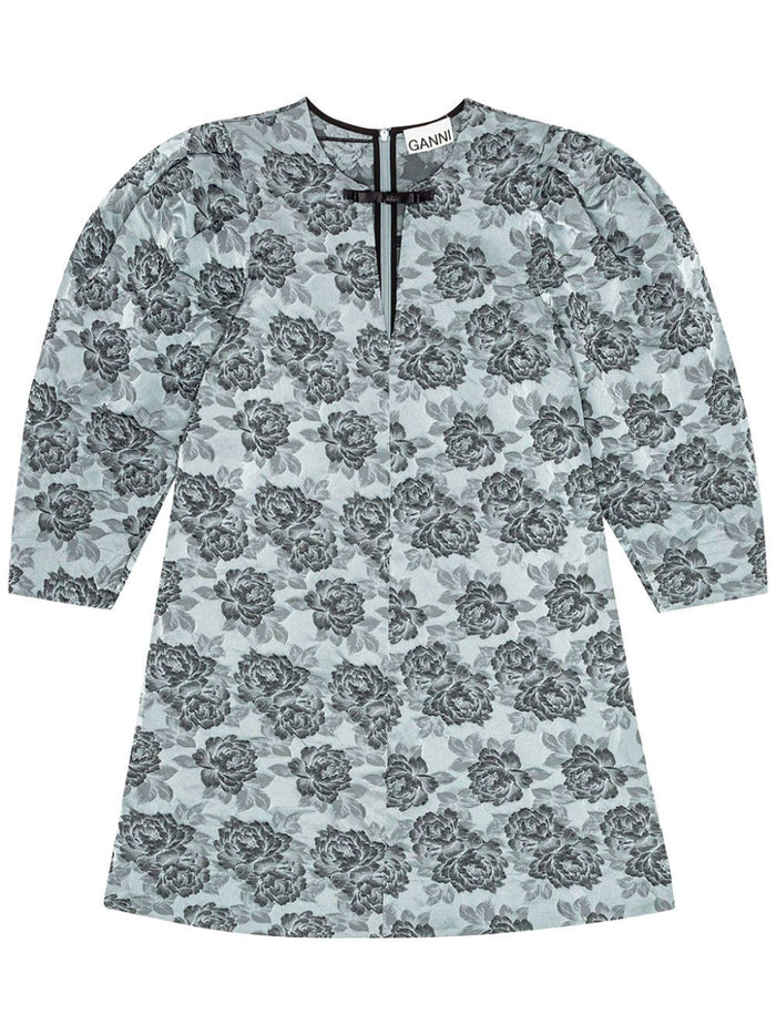 Ganni Floral Jacquard Mini Dress