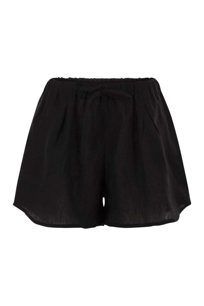 Maurizio Mykonos Inen Shorts With Elasticated Waistband And Drawstring