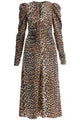 Ganni Leopard Print Midi Dress