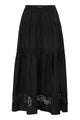 Maurizio Mykonos Cotton And Rayon Midi Skirt With Embroidered Inserts