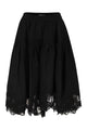 Maurizio Mykonos Linen And Rayon Midi Skirt With Embroidered Hem