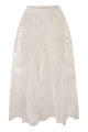 Maurizio Mykonos Embroidered Lace Midi Skirt With Elasticated Waist