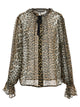 Ganni 'Leopard Print Chiffon Tie String' Shirt