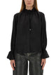 Ganni Black Cupro Viscose Shirts