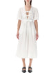Ganni Ganni White Cotton Midi Dress
