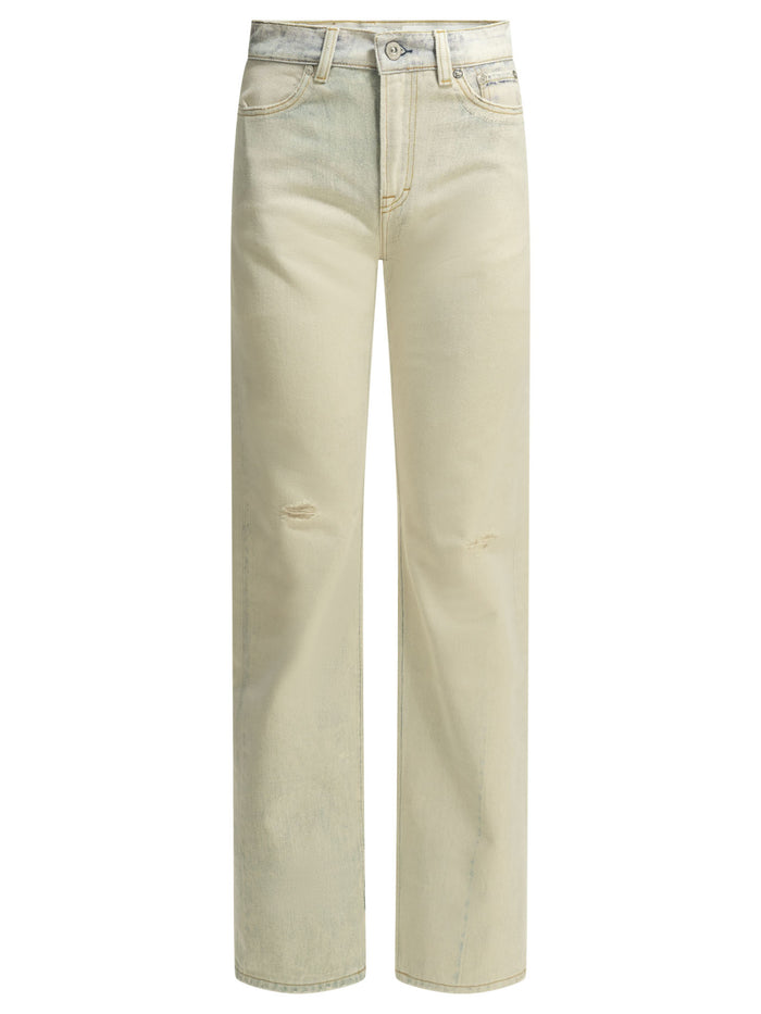 Our Legacy Wata Cut Straight Leg White Organic Cotton Jeans