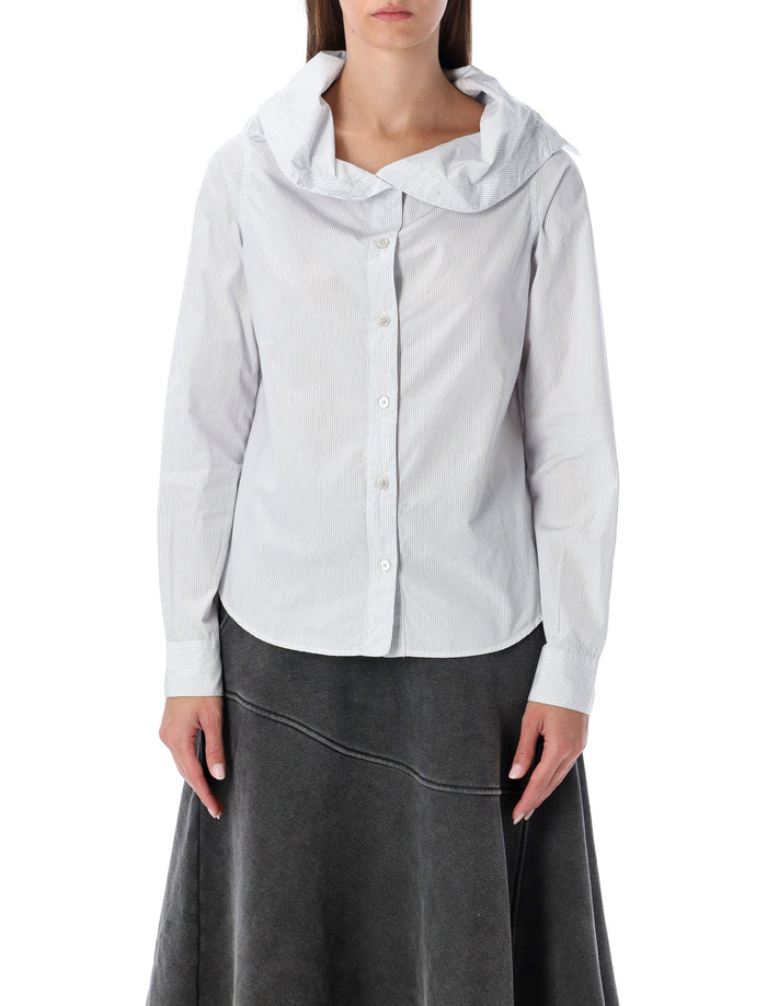 Our Legacy Our Legacy Kaonashi Striped Poplin Shirt With Collapsed Collar