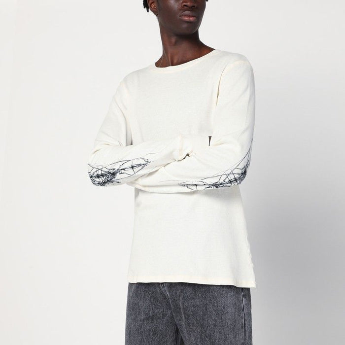 Basketcase Gallery  White Cotton Crewneck Sweater