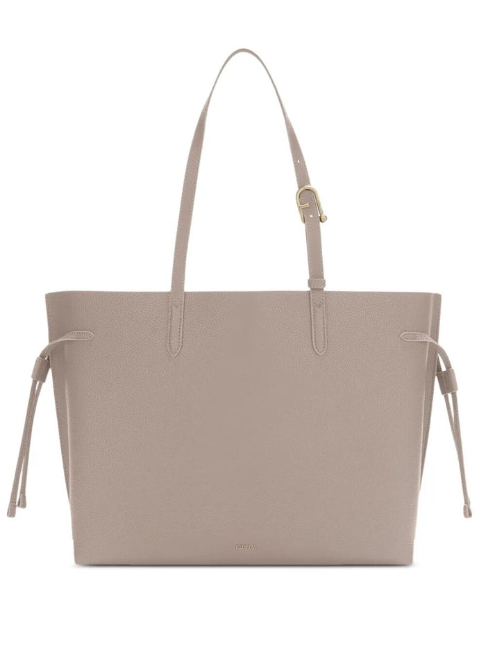 Furla Beige Top Handle Logo Bag