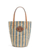 Valentino Striped Raffia Shopping Bag
