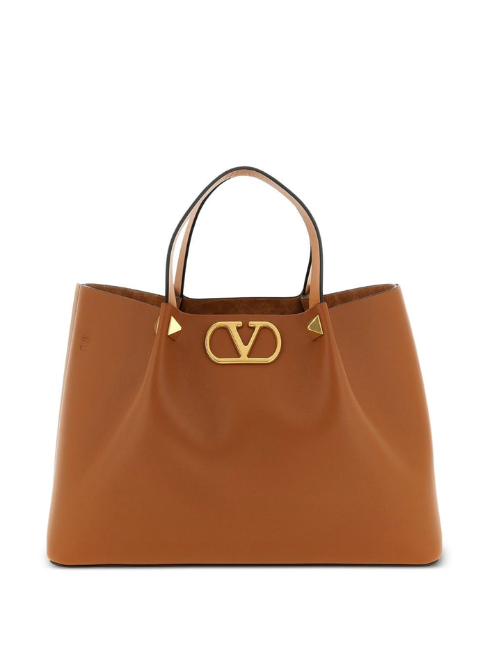 Valentino Garavani Vlogo Signature Medium Leather Tote