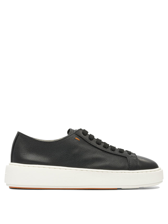 Santoni Black Rubber Sneakers