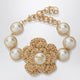 Dolce&Gabbana Fiore Raffia Flower Bracelet In Gold Tone