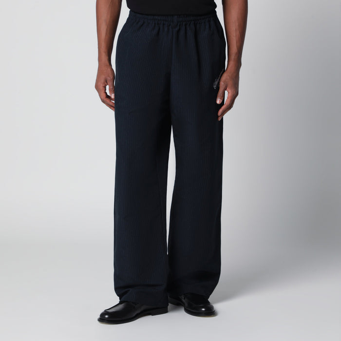 Willy Chavarria Pinstripe Jogging Trousers With Logo Embroidery
