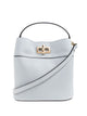 Furla Blue Grained Leather Shoulder Bag