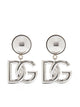 Dolce & Gabbana Silver-Tone Dolce & Gabbana Hypoallergenic Brass Clip-On Earrings Featuring Iconic 2Cm-High Dg Logo Letters