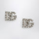 Dolce&Gabbana Dg Logo Rhinestone Clip-On Earrings In Silver