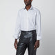 Xacus White Striped Travel Shirt Tailor Fit