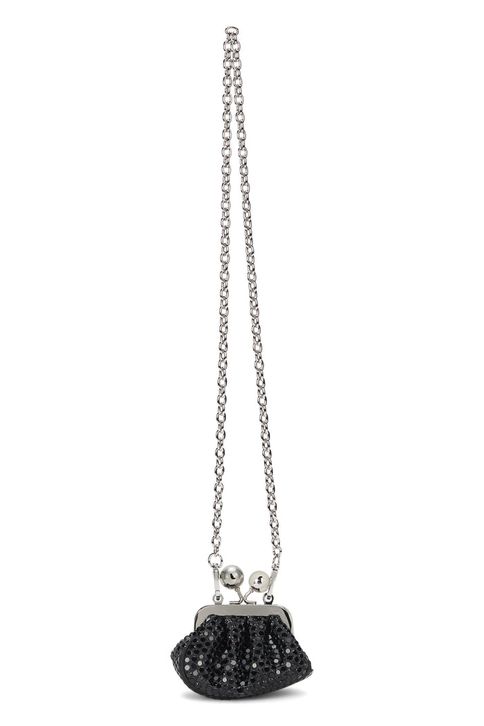 Weekend Max Mara Pouch Pasticcino Nano In Satin And Rhinestones
