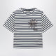 Weekend Max Mara White/Blue Striped Cotton Jersey Tshirt