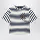 Weekend Max Mara White/Blue Striped Cotton Jersey T-Shirt