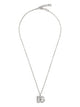 Dolce & Gabbana Thin Chain Necklace With Rhinestone Dg Logo In Silver
