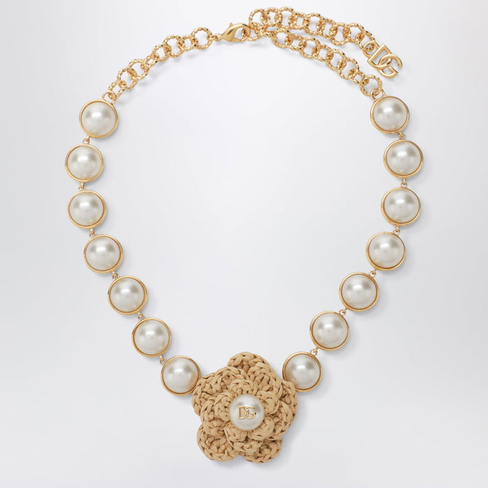 Dolce&Gabbana Flower Necklace In Brass In Gold