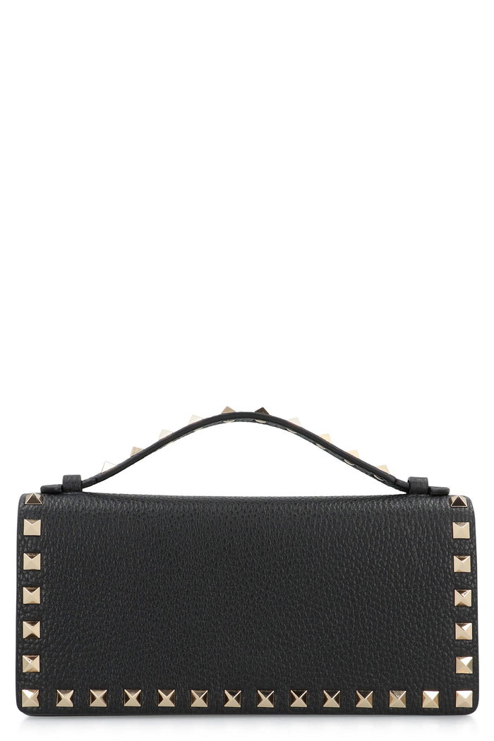 Valentino Garavani Rockstud Grainy Leather Wallet With Detachable Chain