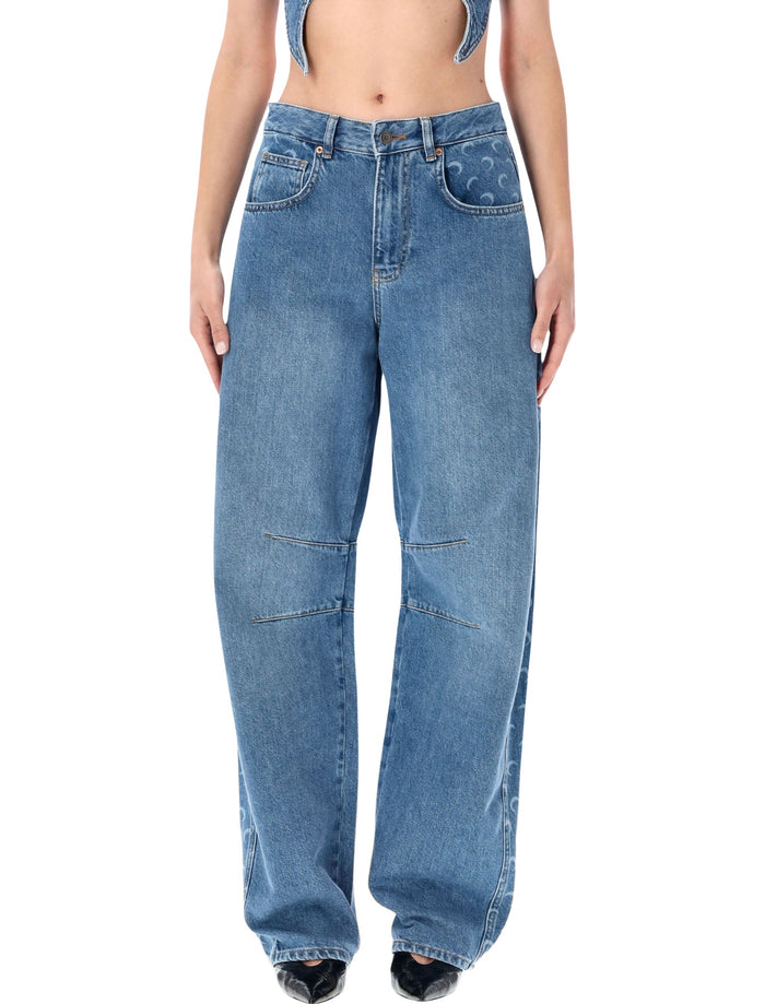 Marine Serre Baggy Denim Moon Insert
