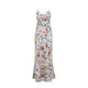 Roberto Cavalli White Florentine Flowers Silk Long Dress