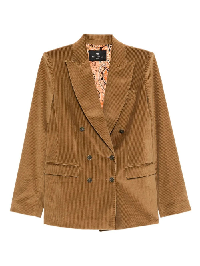 Etro Corduroy Double-Breasted Blazer