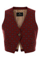 Etro Embroidered Wool Blend Vest