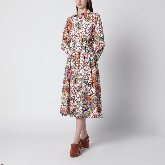 Etro Midi Cotton Dress With Paisley Print