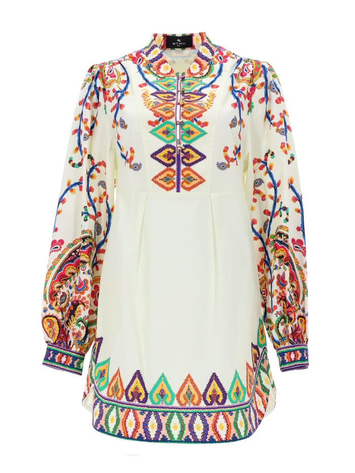 Etro Mini Abito Con Stampa Paisley
