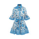 Etro Midi Dress Est Blue Yellow Floral