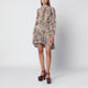 Etro Beige Ruffle Dress With Multicolour Print